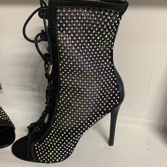 Sold! Bling appeal high heel peep toe booties! - Picture 3 of 4